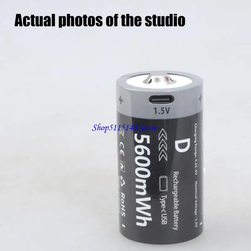 

F3MA 2Pcs USB C 5600mWh D Size Battery LR20 batteries Rechargeable D Size