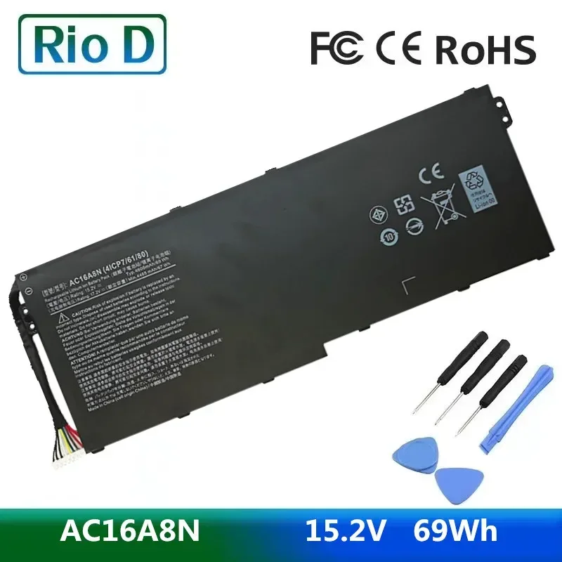 AC16A8N15.2V 4605mAh Laptop Battery for Acer Aspire V17 V15 Nitro VN7-593G VN7-793G VN7-793G-73YP 78E3 VN7-793 717L 4ICP7/61/80