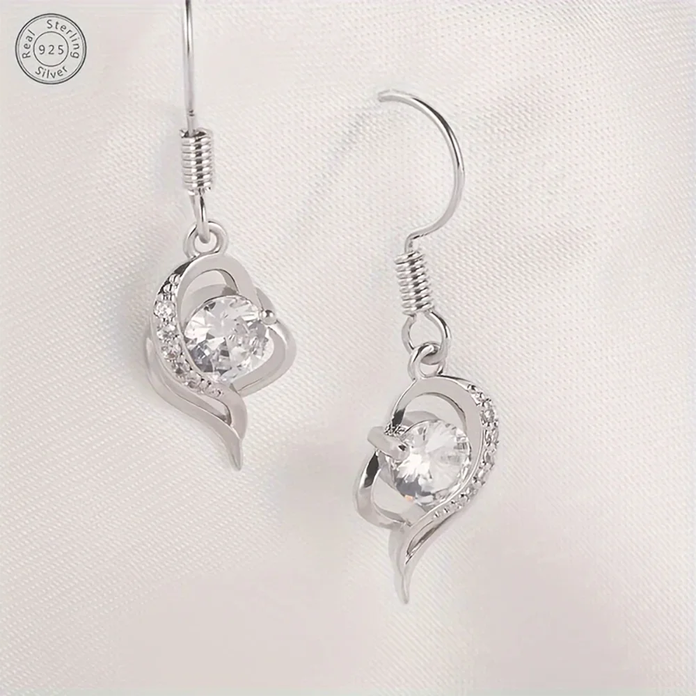 S925 الفضة مويسانيتي 0.5 قيراط المحيط على شكل قلب أقراط مزاجه المألوف الكلاسيكية الراقية عادية رائعة المرأة الولايات المتحدة الأمريكية