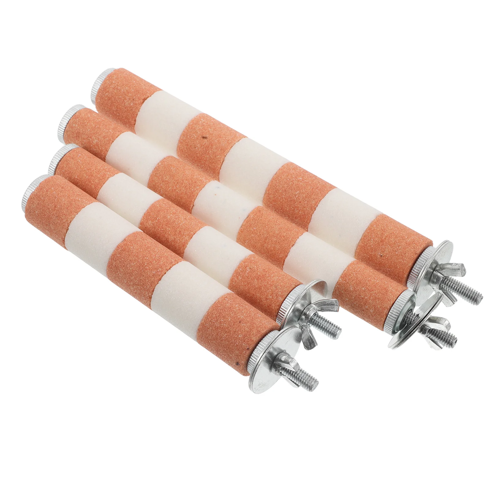 

4pcs Parrot Claw Grinding Stick: Bird Cage Perch Bar For Nail Health Beak Sharpening Durable Chewing Stand Rod Parrots