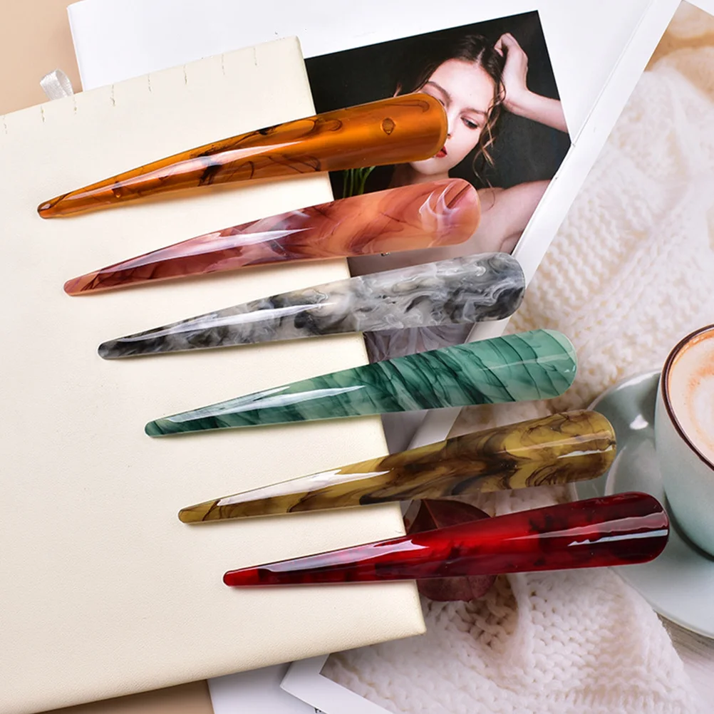 

6 шт. длинные заколки для волос в стиле утконоса, заколки из кожи аллигатора для секционирования, укладки волос, заколки премиум-класса, прочная ручка, без скольжения