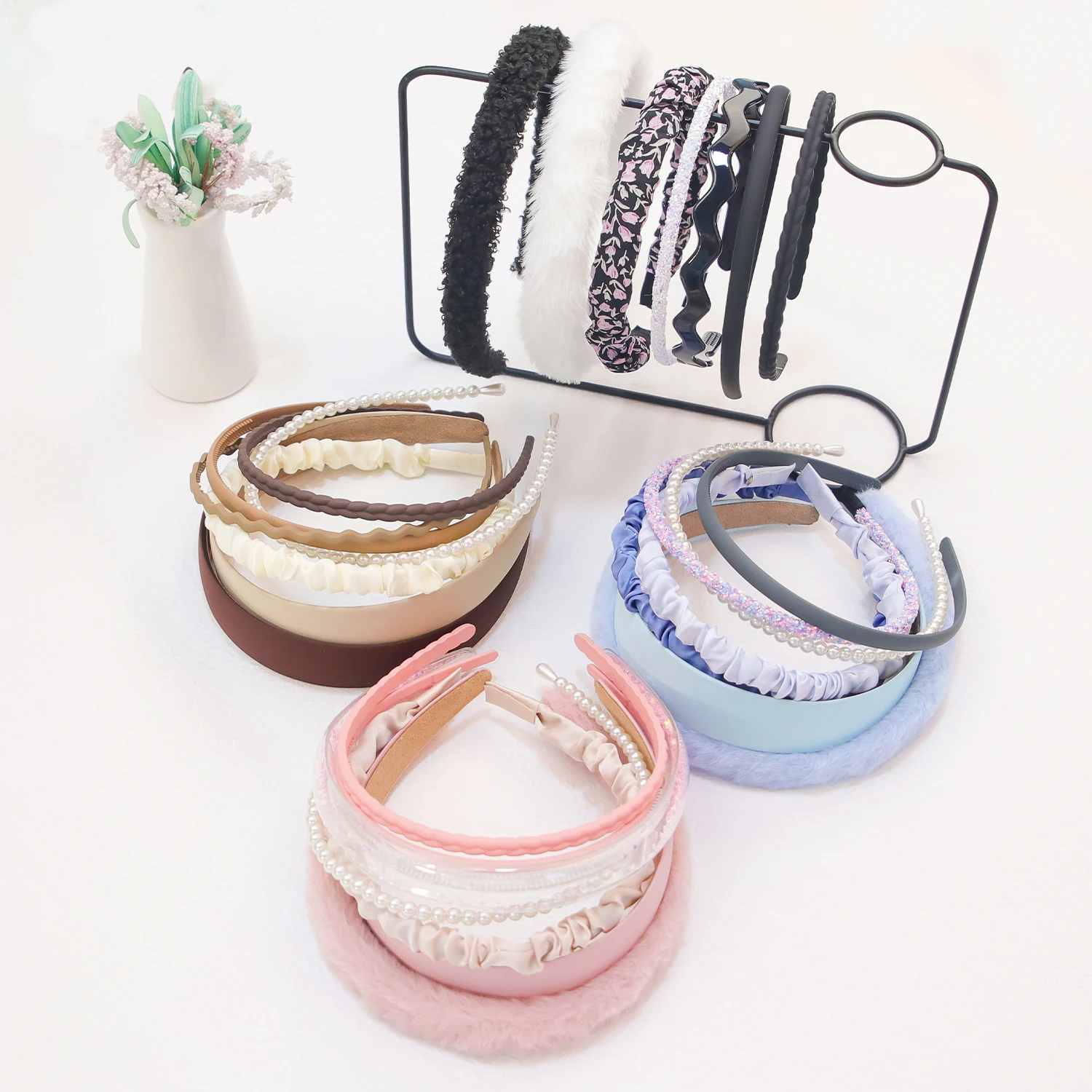 7pcs Set Fashion Headbands for Women Girls Pearl Hair Bands Versatile Simple Hairband Hair Hoop Hair Accessories Headwear