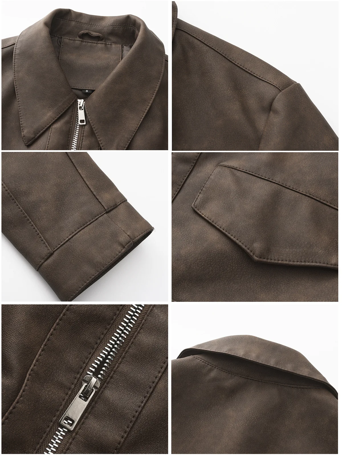 Spring and Autumn New Thin Leather Coat Long sleeved Casual Women's Coat Fashion Short Motorcycle Zipper Leather Jacket