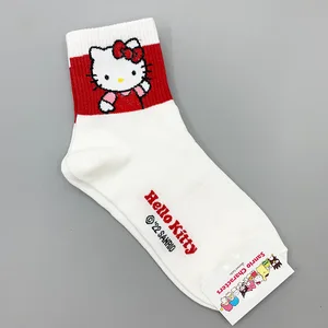 Socks Girls Hello Kitty, Y2K, Medium Kuromi Cinnamoroll, Kawaii Saanrio, Melodie, Rosen, Schwarz, Weiß Hauptverkäufe weißer Zimt - №1