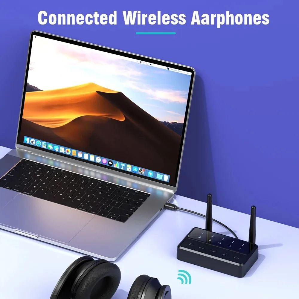 Desktop aptX-Adaptive AD/HD/LL AAC 2 in 1 Bluetooth Audio Transmitter Receiver 3.5MM AUX RCA Stereo HiFi Music Wireless Adapter view 2