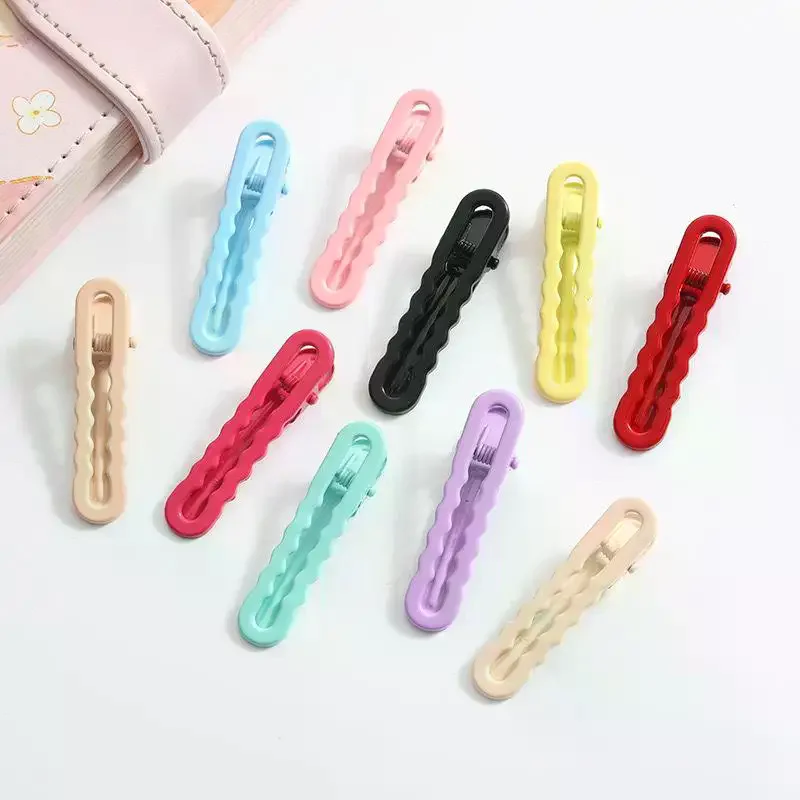20pcs Candy Color Hair Clips Metal Hollow Wave Hairpin For Women Girls DIY Bangs Side Clip Makeup Hair Styling Accessories