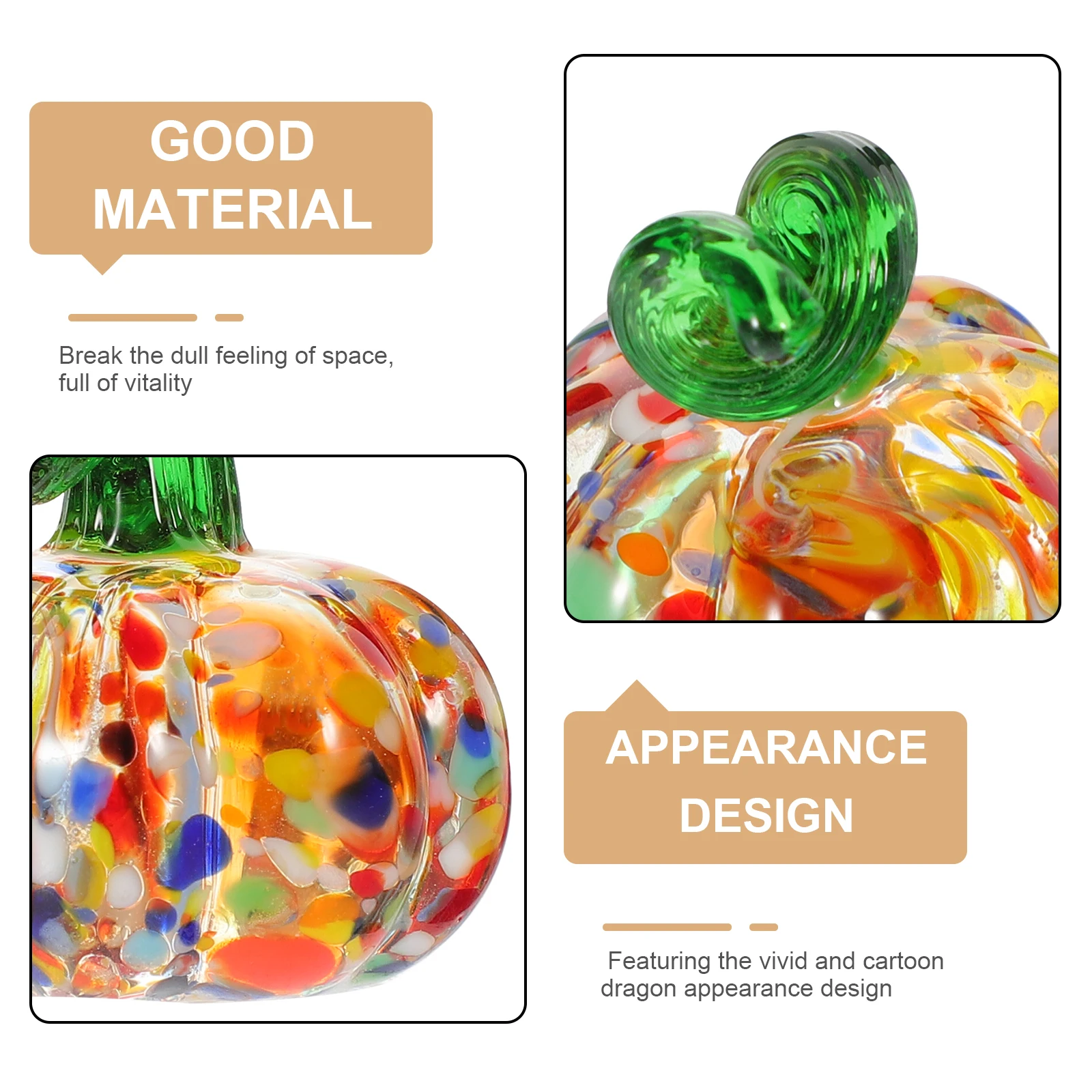 

Pumpkin Decorations Desktop Glass Home Statue Simulation Pumpkins s Tabletop Mini