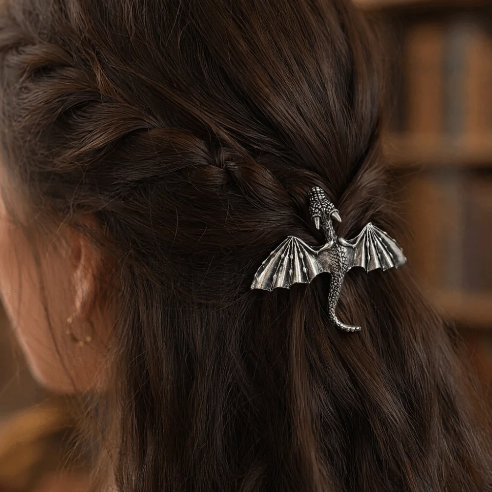 Vintage Viking Dragon Hairpin Elegant Unique Flying Dragon Hair Clip Personalized Hair Accessory Retro Spring Clip Mother's Day view 2
