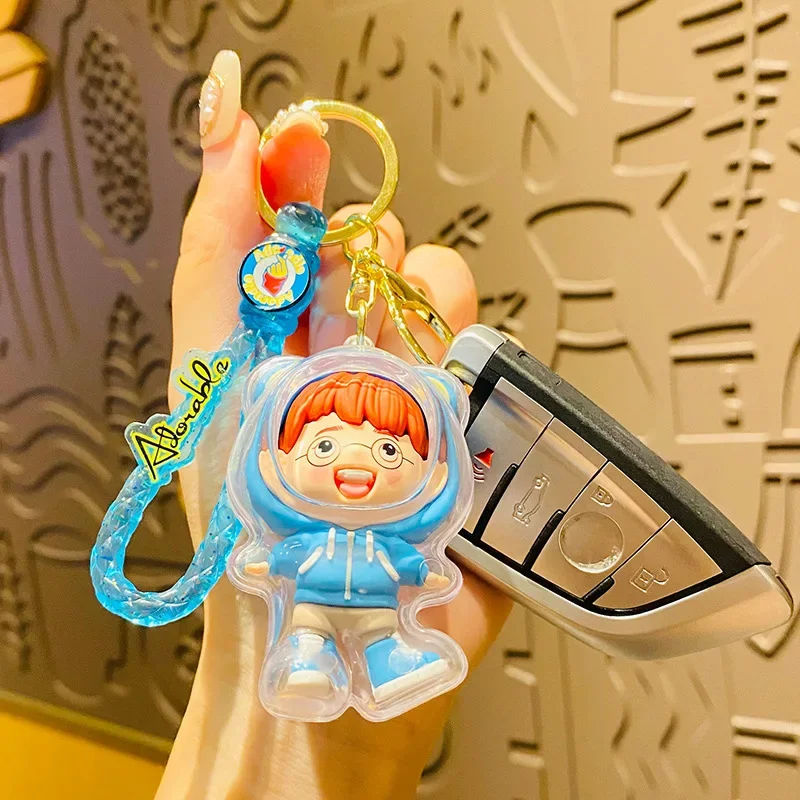 Cartoon Bingbing Couple Dolls Creative Car Keychains Car Hanging Chains School Bags Accessories Small Gifts Wholesale