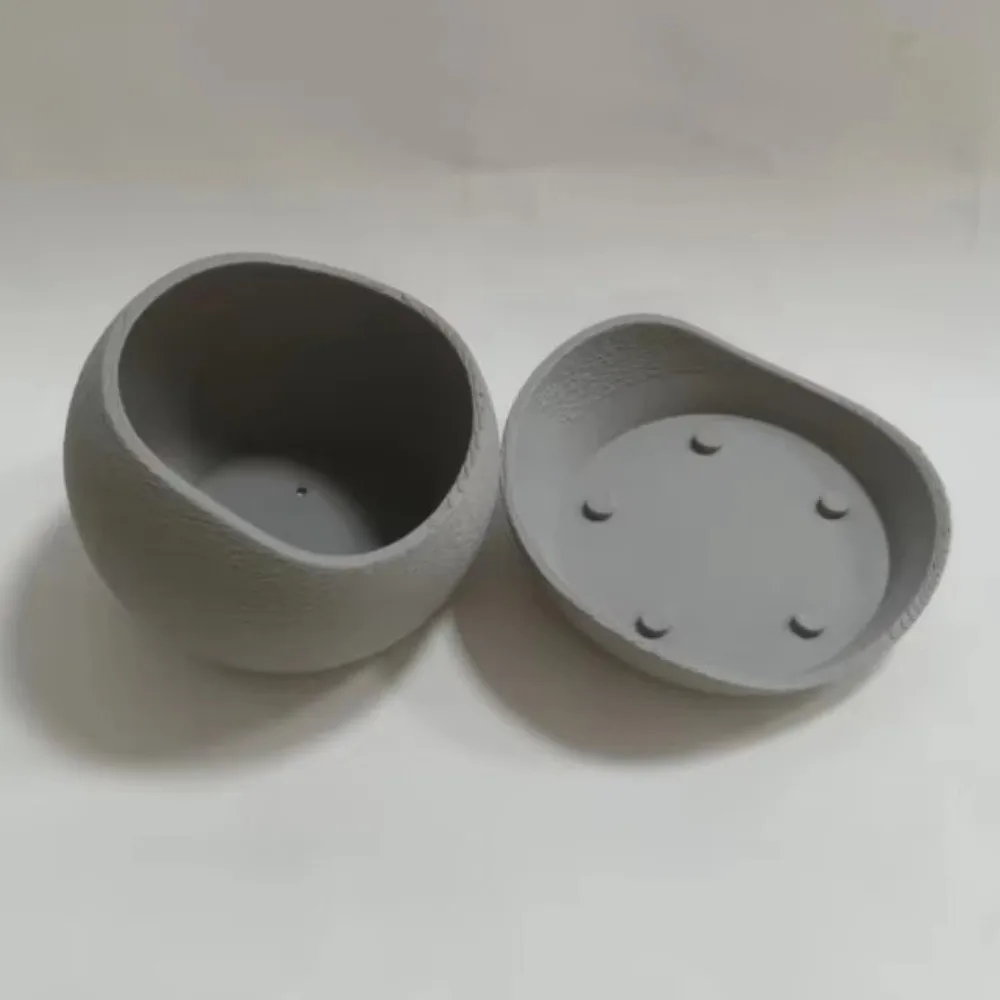 3D Printed Irregular Flower Pot with Drainage Holes Polished Edges Succulent Plant Pots Plastic Art