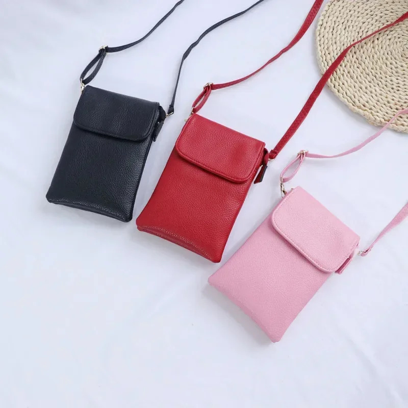 Fashion Women Crossbody Bag PU Leather Mobile Phone Purse Bags Solid Flap Messenger Bag Small Female Shoulder Handbag for Women