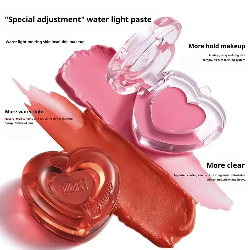 كريم هايلايتر لتفتيح الوجه وتحيط أحمر الخدود، عصا هايلايتر للبشرة المائية الطبيعية، لوحة هلام الشفاه لمستحضرات التجميل #5