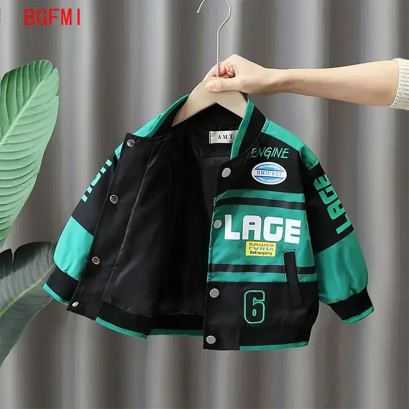 Kids Boys Racing Jackets Spring Autumn New Baby Motorcycle Suit Fashionable Jacket for Children's Casual Baseball Outwear Coat