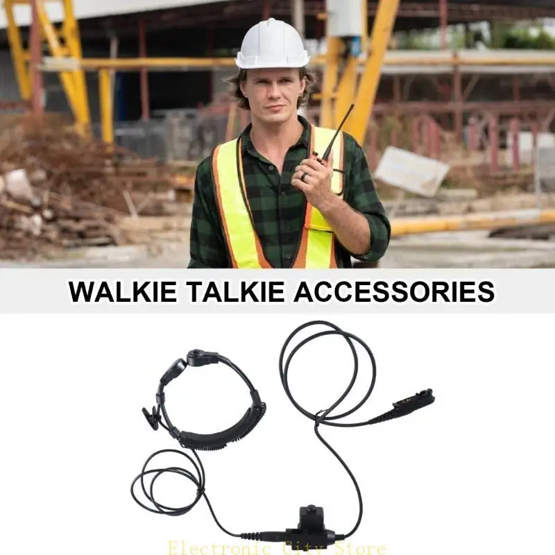 

Throat Controlled PTT Microphones Earphone Air Tube Headsets For P6600 MTP3150 HU8D