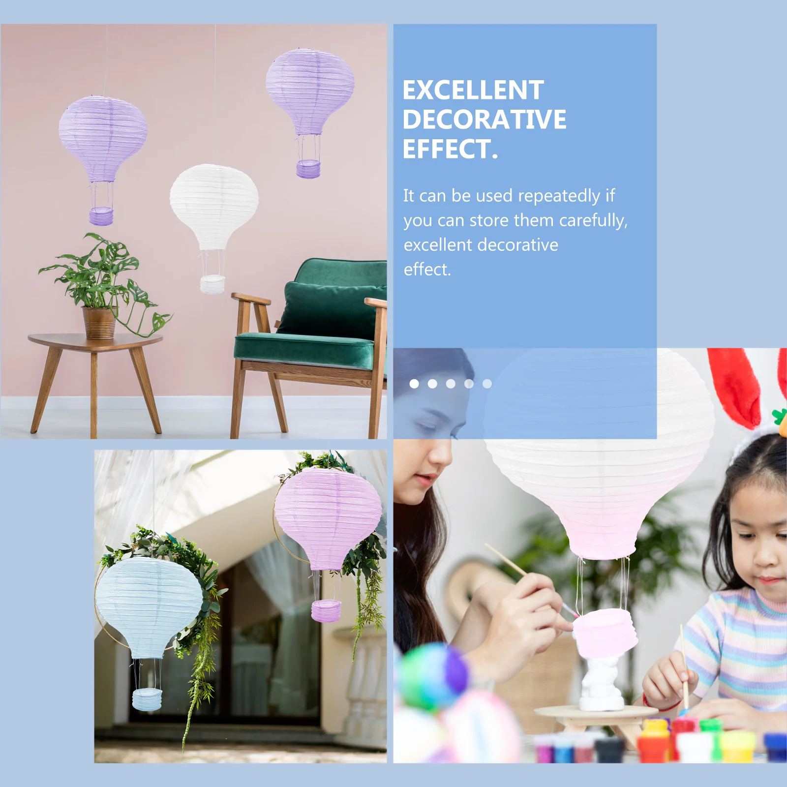 

6 Pcs Diy Paper DIY Reusable LED Hanging Decorative Lighting Festival Party Wedding