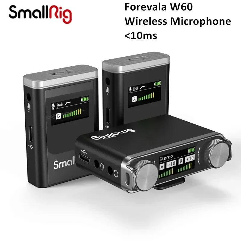 New Forevala W60 Wireless Video Microphone Clip-on Lapel Mic For DSLR Camera Smartphone Live Streaming 100m Transmit 10ms