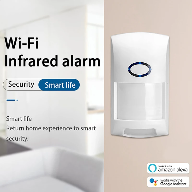 

Tuya Smart WiFi PIR Инфракрасный детектор движения Датчик сигнализации Датчик человеческого тела Smart Life Противоугонная беспроводная система домашней безопасности