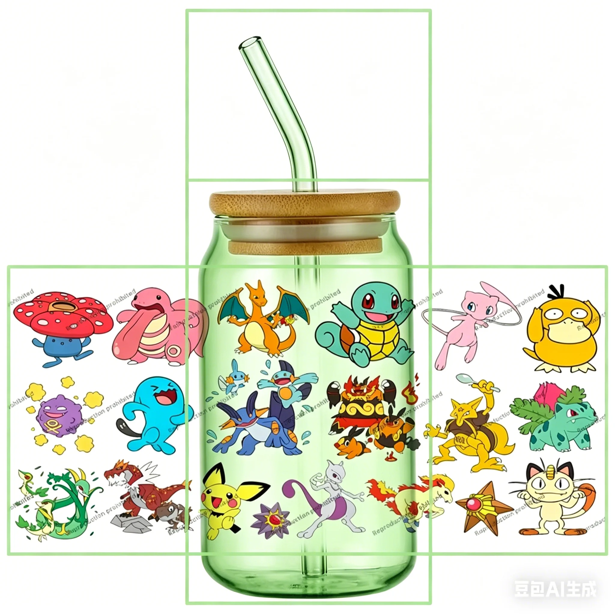 popular Pokemon UV DTF Cup Wrap 16oz Reusable Washable SelfAdhesive transfer Sticker for DIY Tumblers DIY Home decoration