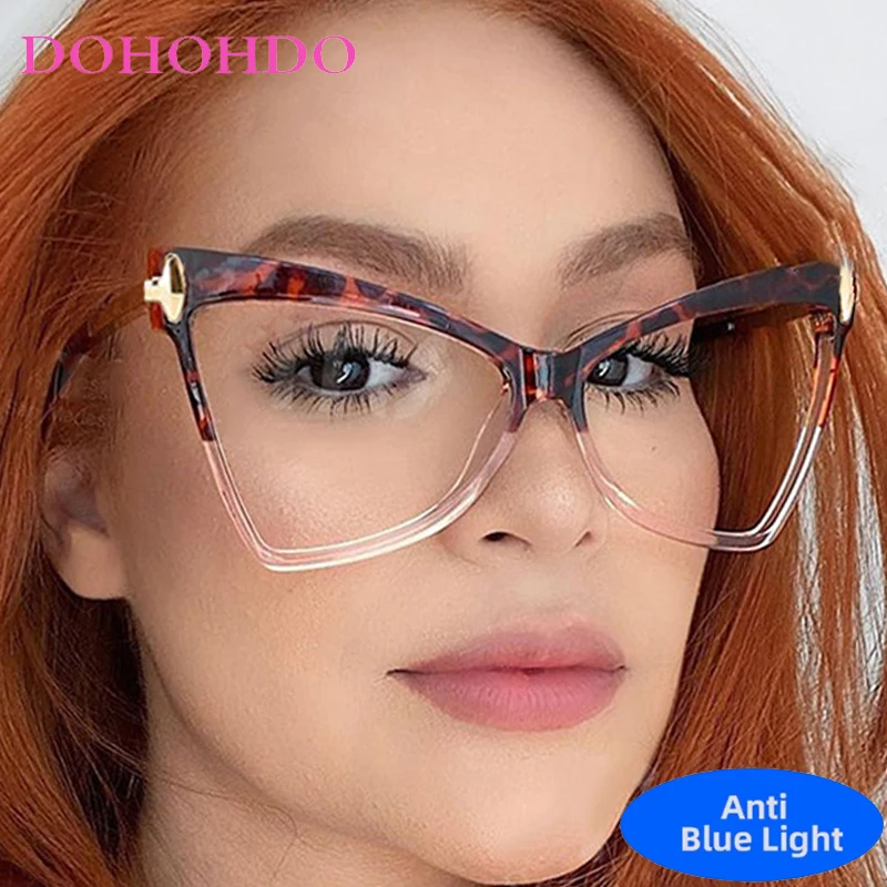 

TR90 Luxury Trendy Brand Designer Cat Eye Blue Light Optical Glasses Men Women Computer Classic Glasses For Office Work Lentes
