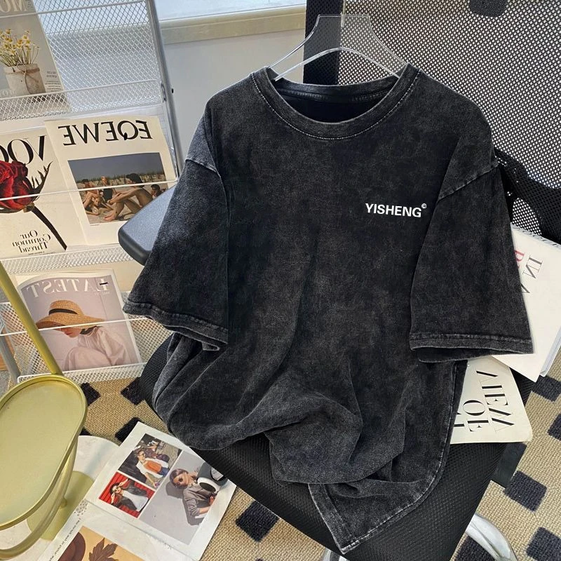

Men's summer 2025 new trend loose pure cotton washed old retro style multiple choice style trendy