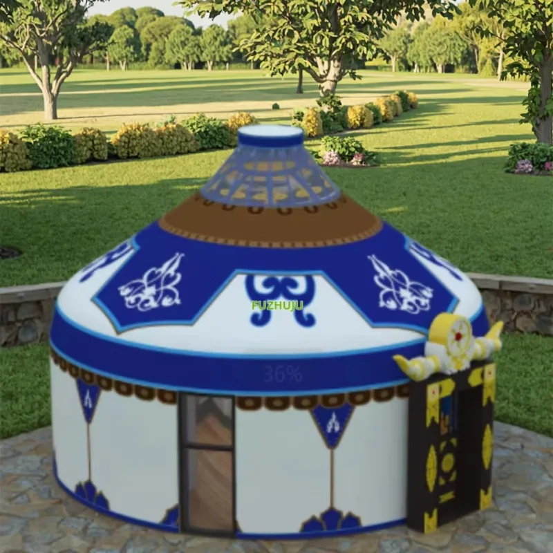 

YTYIN большая роскошная палатка для монгольских юртов, водонепроницаемая утолщенная оксфордская парусиновая теплая ветрозащитная непромокаемая палатка из ПВХ для наружного общественного питания, барб