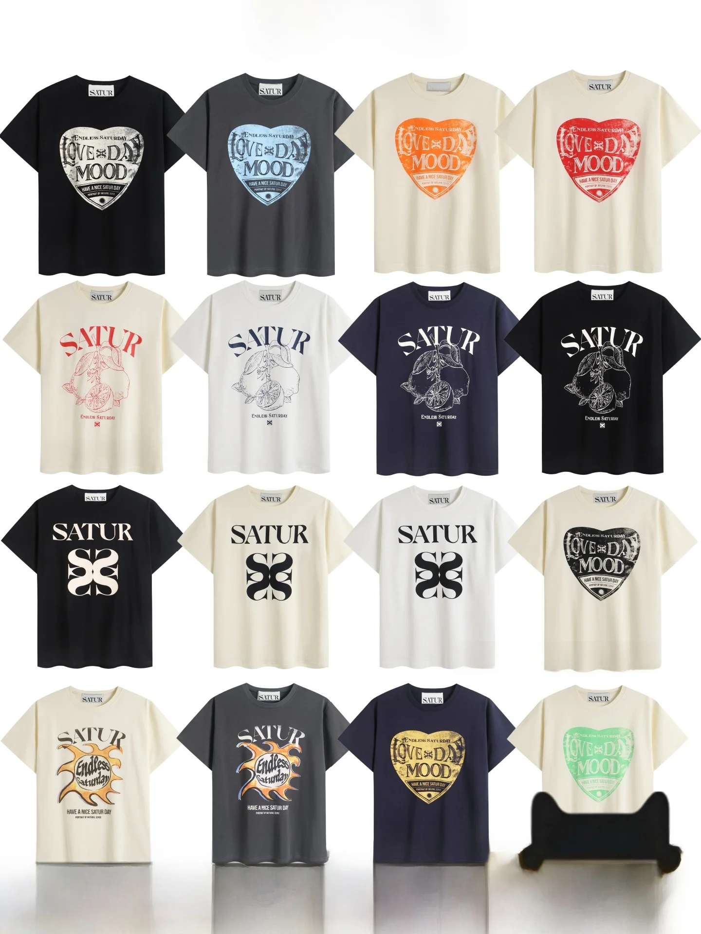 Tax-Free Love Lemon Short Sleeve T-Shirt Cotton Casual Style Men Women Universal round Neck Print Pattern Summer Collection