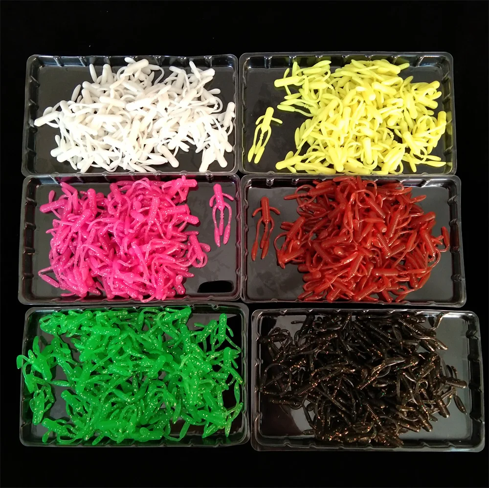 300 ชิ้นตกปลานุ่ม 4 เซนติเมตรหนอนเหยื่อตกปลาน้ําแข็งเหยื่อลอยล่อ Pesca ราคาถูก Fishing Tackle