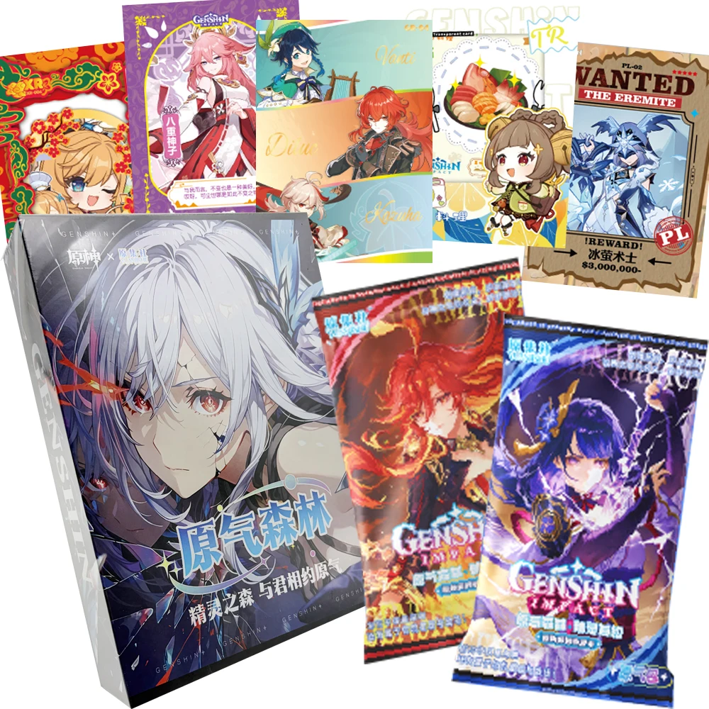 Genshin Impact Fun Creative Popular Characters Collection Cards Open World Adventure IP Precious Game Peripheral Cards Toy Gift
