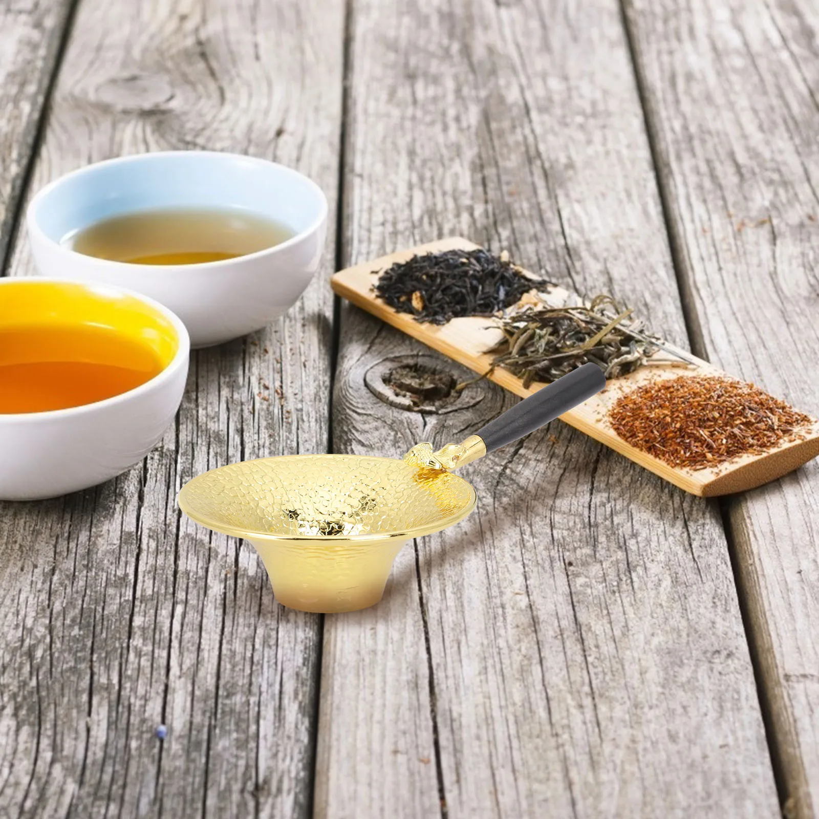 

UTHCLO Handheld Tea Strainer Washable Copper Infuser for Loose Leaf Tea Filtering Tool Supply Set