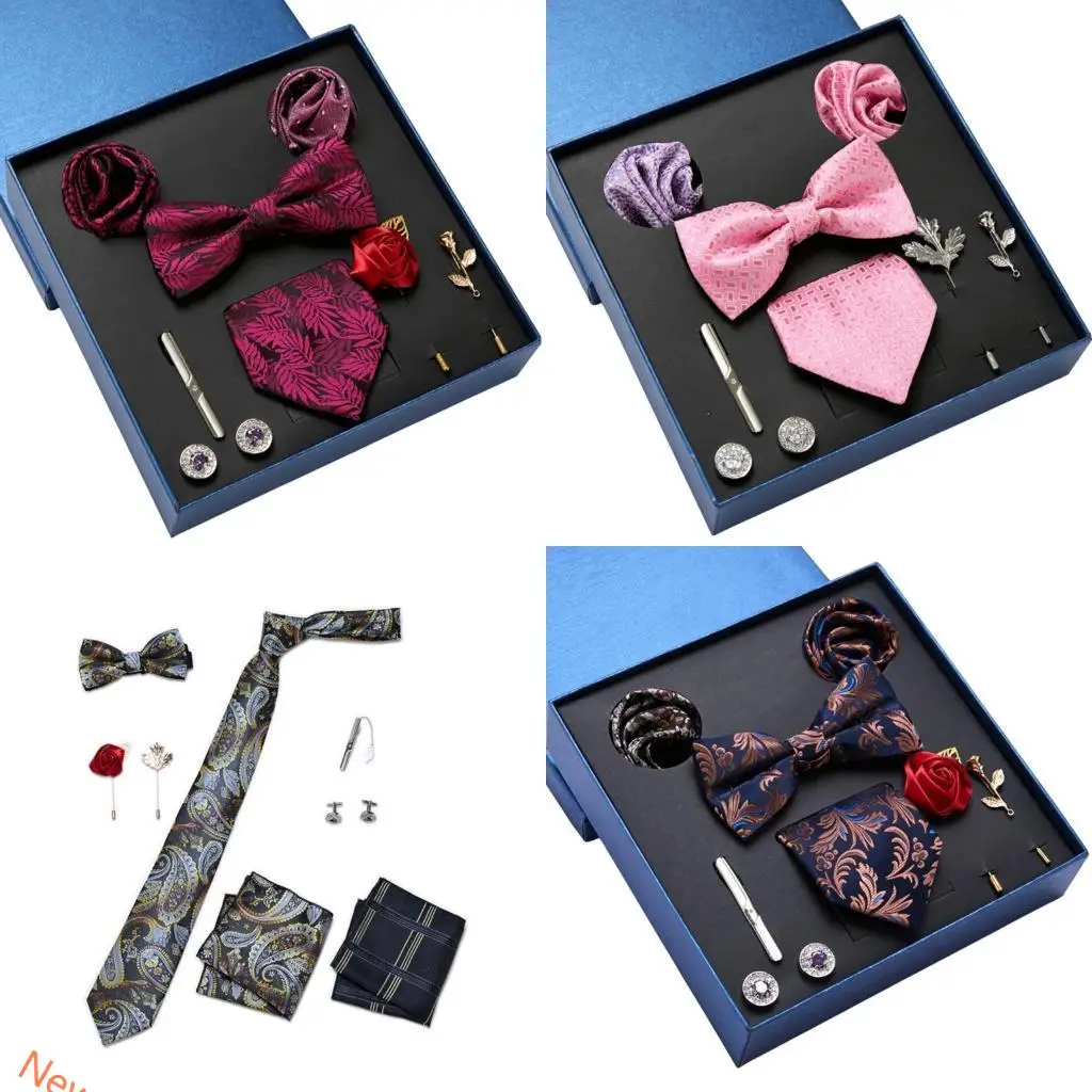 coffret-cadeau-pour-hommes-paquet-9-vetements-ceremonie-cravate-cou-boutons-manchette-carres-accessoires-pour