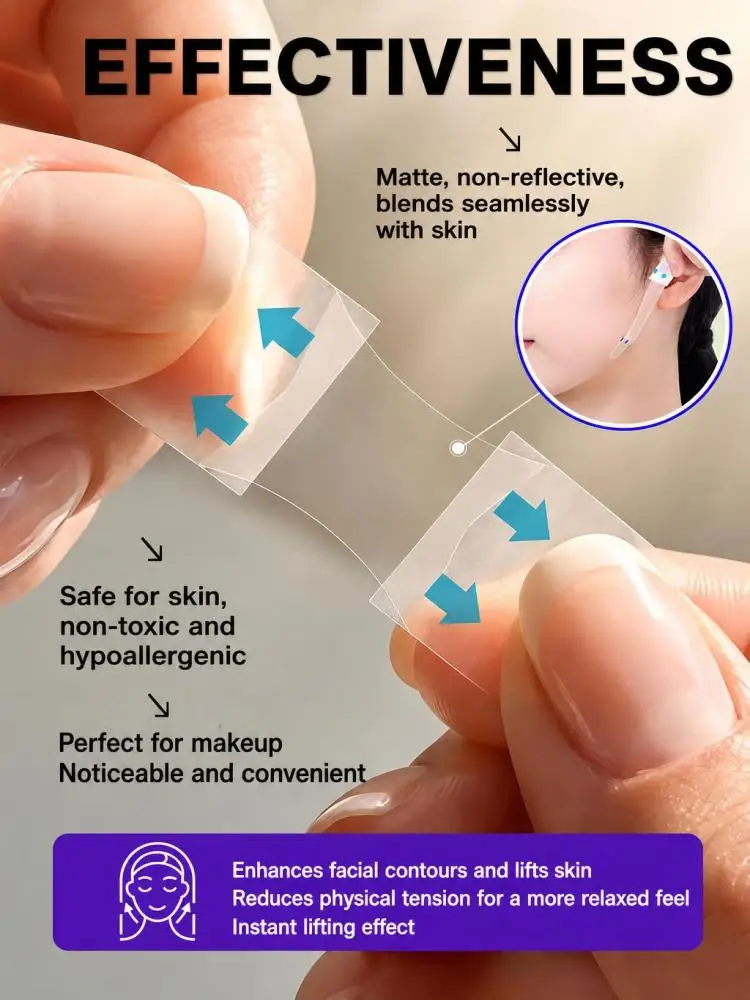 Invisible Face Shaping Lift Sticker, Thin Facial Tape for Makeup, Modify Facial Contour, Assist Face Styling, Waterproof Disposable Face Lifting Sticker for Daily Beauty