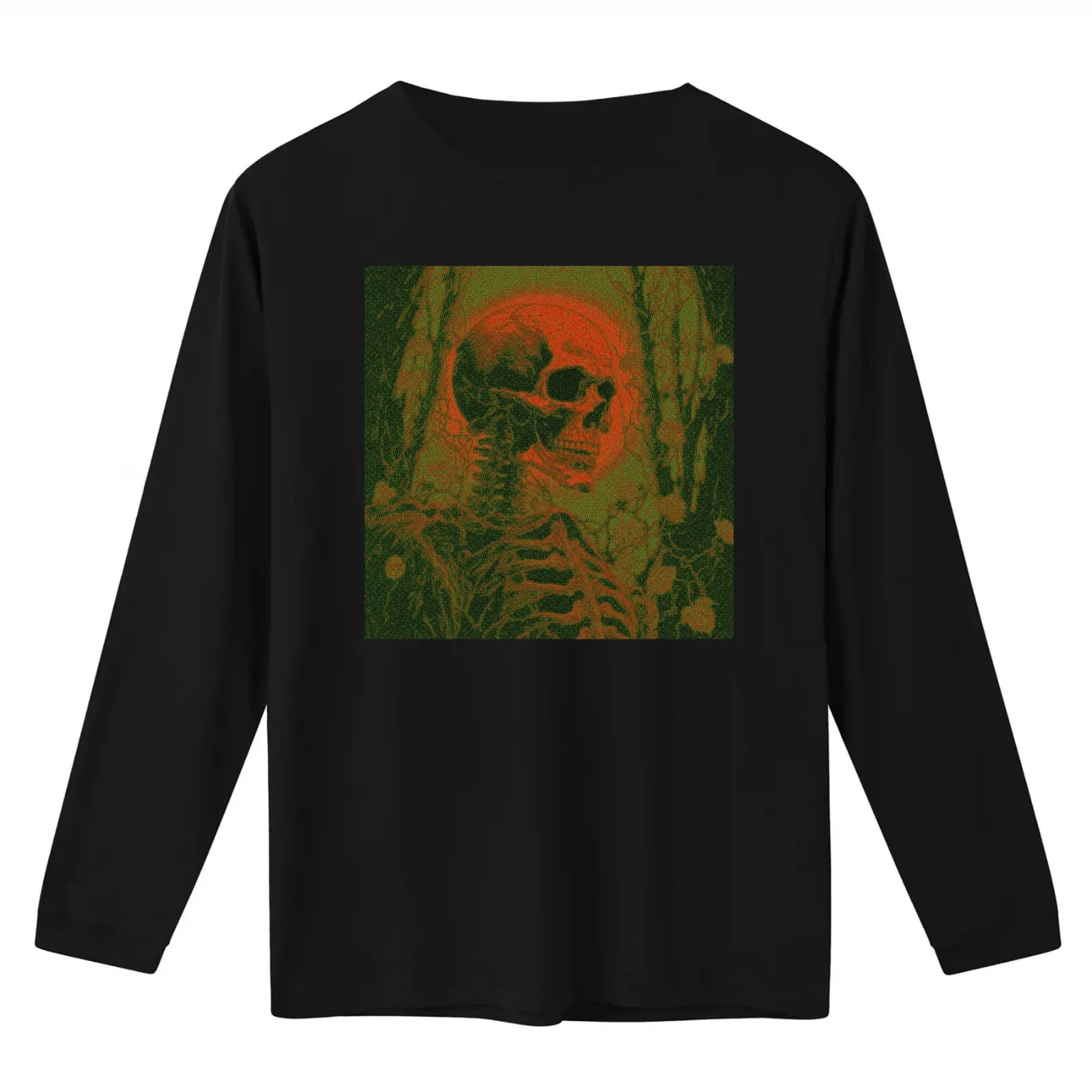 October Dark Fantasy Skeleton T-Shirt Summer Casual Cotton Tee Oversized Streetwear Tops Vintage Graphic Print 100% Cotton
