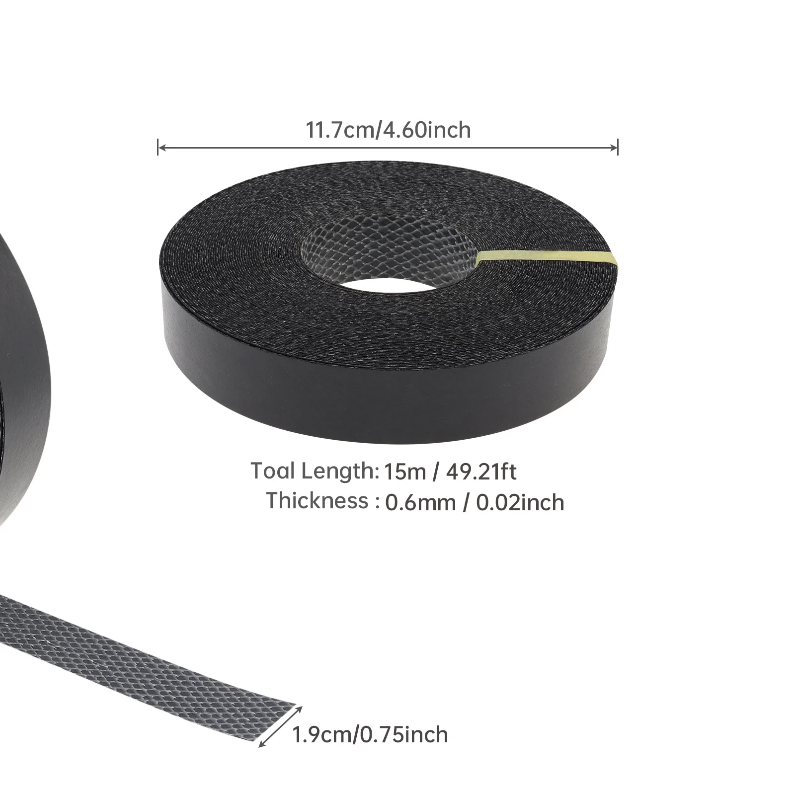 1.9 cm X 15m Hot Melt Adhesive Melamine Edge Banding Flexible Veneer Edging for Plywood Table / Cabinet, Pre-glued Veneer Edging