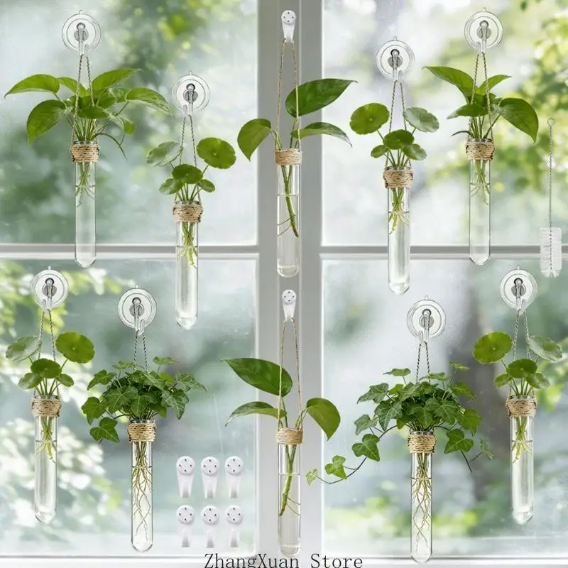 Eleganter hängender Wasserkultur-Blumentopf mit transparentem Acrylrohr, perfekt für die Präsentation von Grünpflanzen – Detail 8