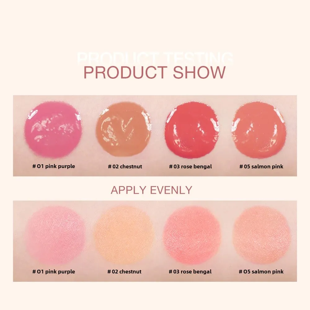 O.TWO.O Fard líquido 4 cores rosa rosa blush de longa duração natural bochecha rosto maquiagem blush alto pigmento para cosméticos femininos