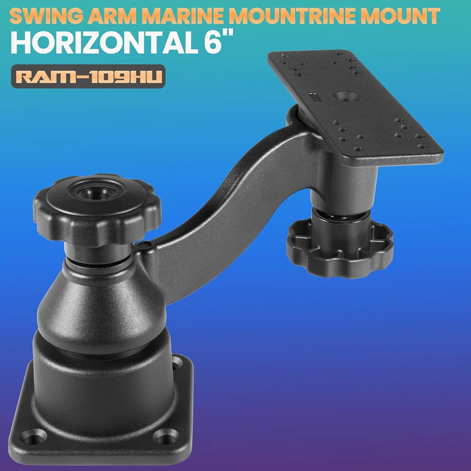 ram-109hu-supporto-marino-con-braccio-oscillante-orizzontale-da-6-per-telemetri-e-plotter-da-pesca-misura-universale-per-garmin-humminbird-lowrance
