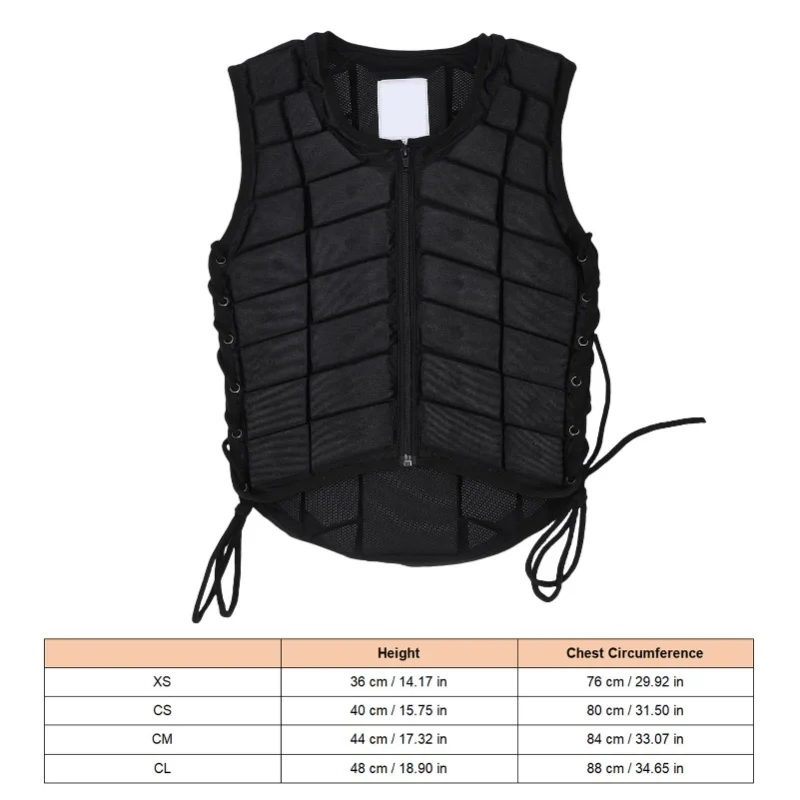Equestrian Horse Vest Unisex Equestrian Protective Vest Comfortable Horse Riding Vest Zipper Closure For Boys Girls