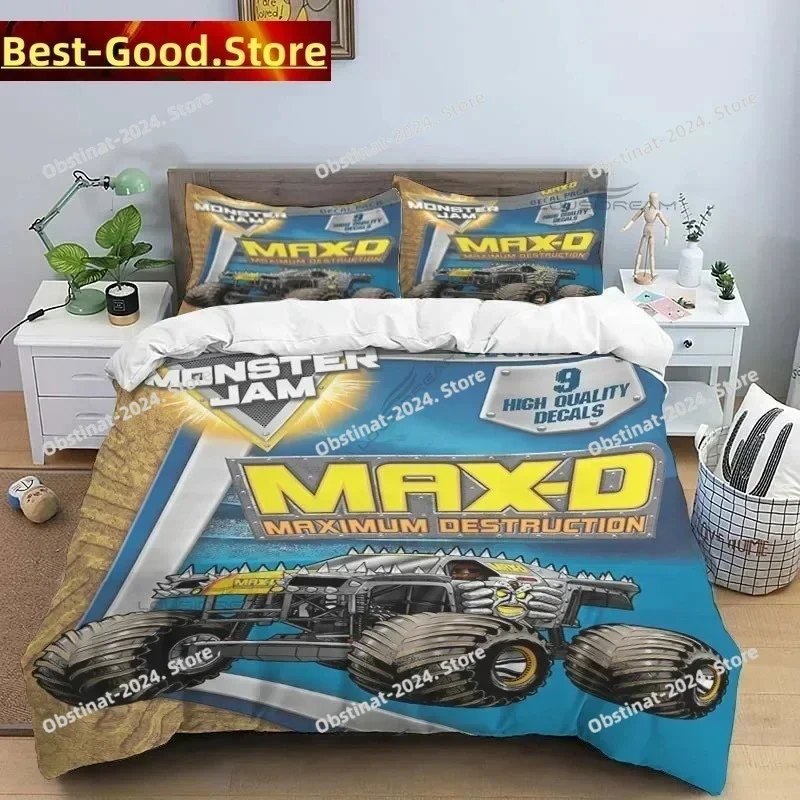 3D Print Super Monster Truck Monster Jam Bedding Set Boys Girls Twin Queen King Size Duvet Cover Pillowcase Bed boys Adult