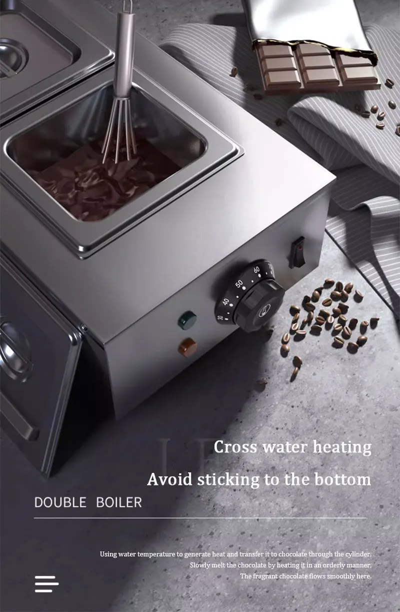 Industrial Fast Hot Chocolate Melter Pot Multiple Chocolate Warmer For Candy Making