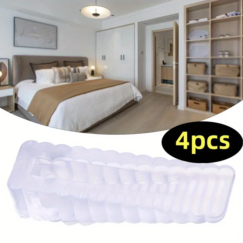 4pcs Transparent Door Stopper Hardware Anti-Collision Door Stopper Is Suitable for Living Room, Bedroom, Hotel Bathroom Office