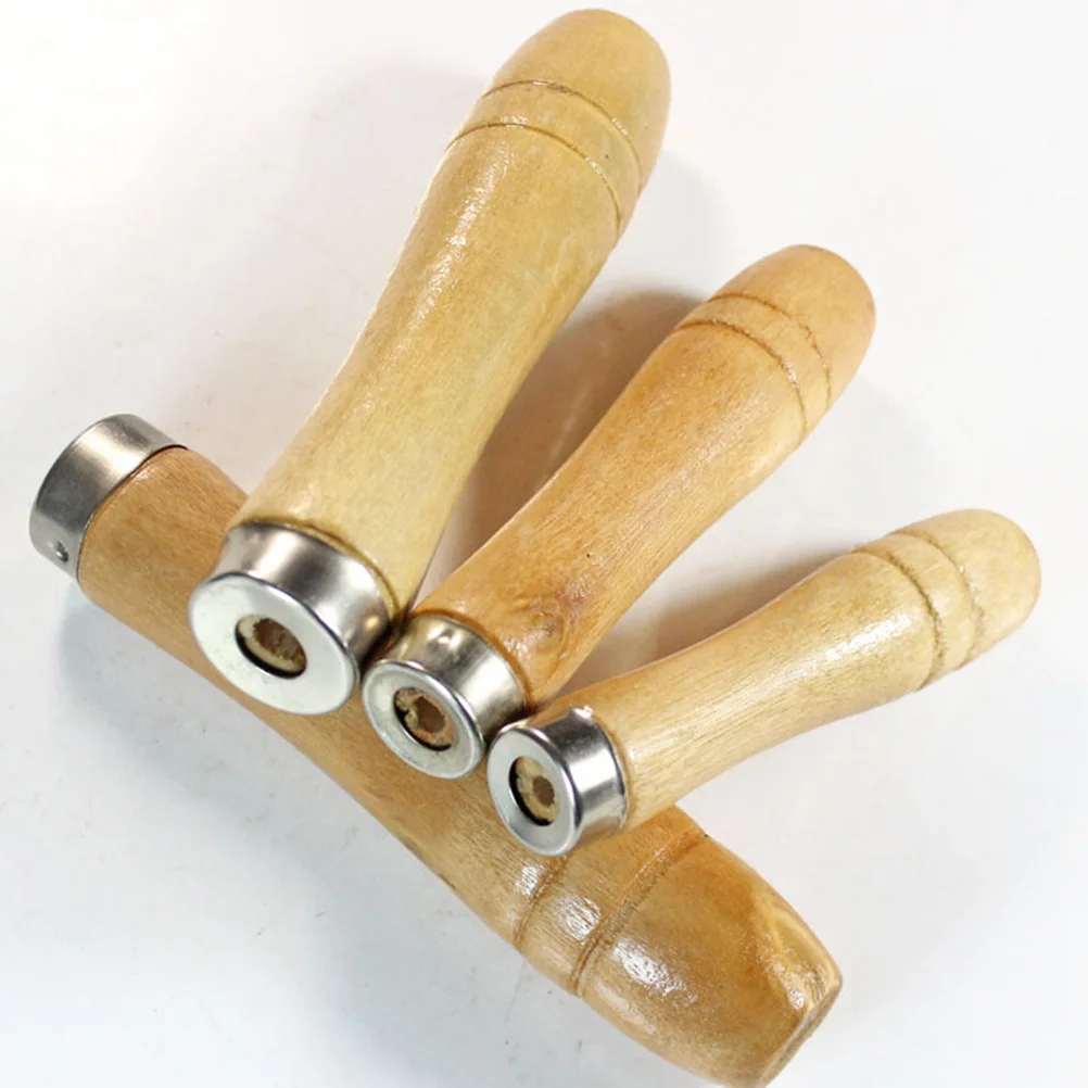 

5pcs Wooden Handle For File Cutting Tool 6.8Mm Hole 11.3Cm Ergonomic Grip Impact Resistant Handle For Rasps Hand Drills