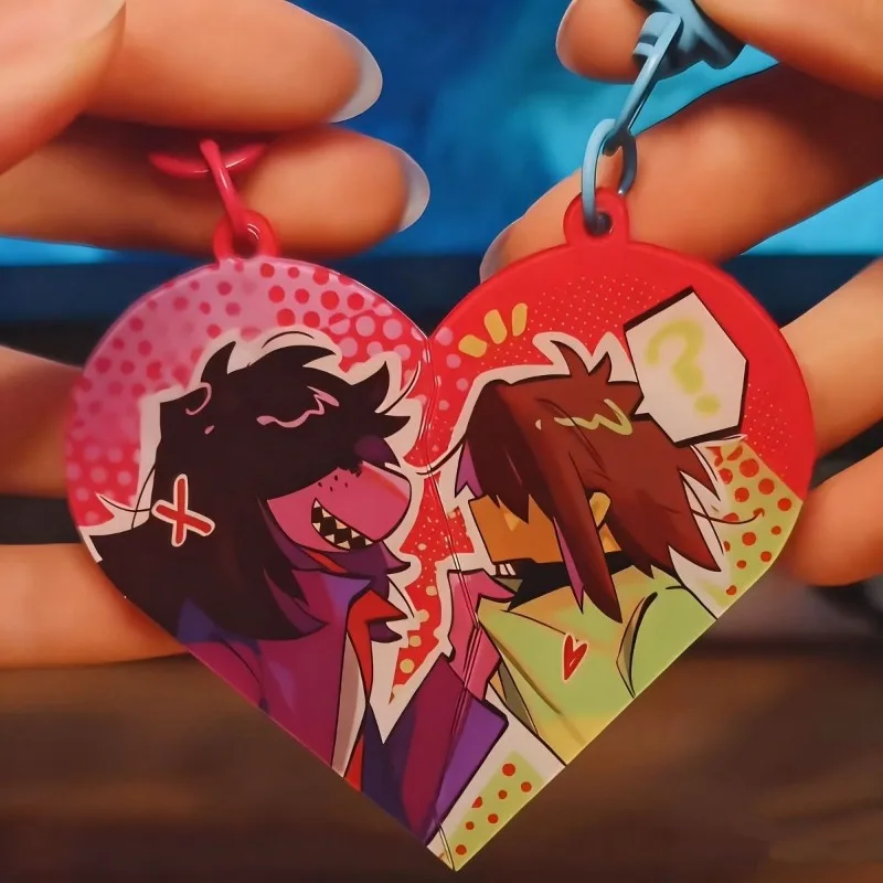 Deltarune anime chaveiro kris susie coração forma personagem pingente para saco melhor amigo atração magnética presentes coleção brinquedos