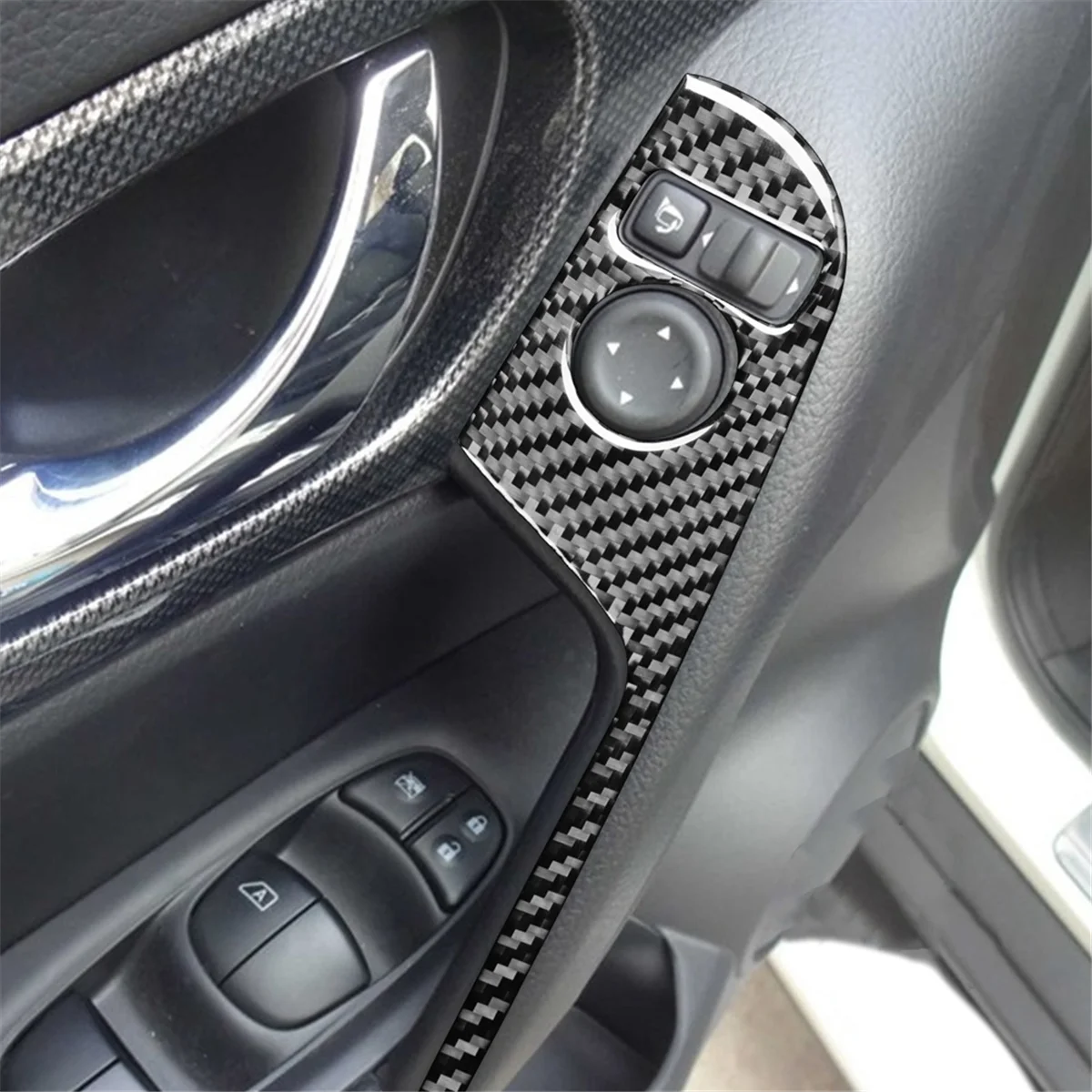 مفتاح تعديل مرآة السيارة من ألياف الكربون ، LHD ، ملحقات القطع ، نيسان إكس ، روغ T32 ، Trail-our