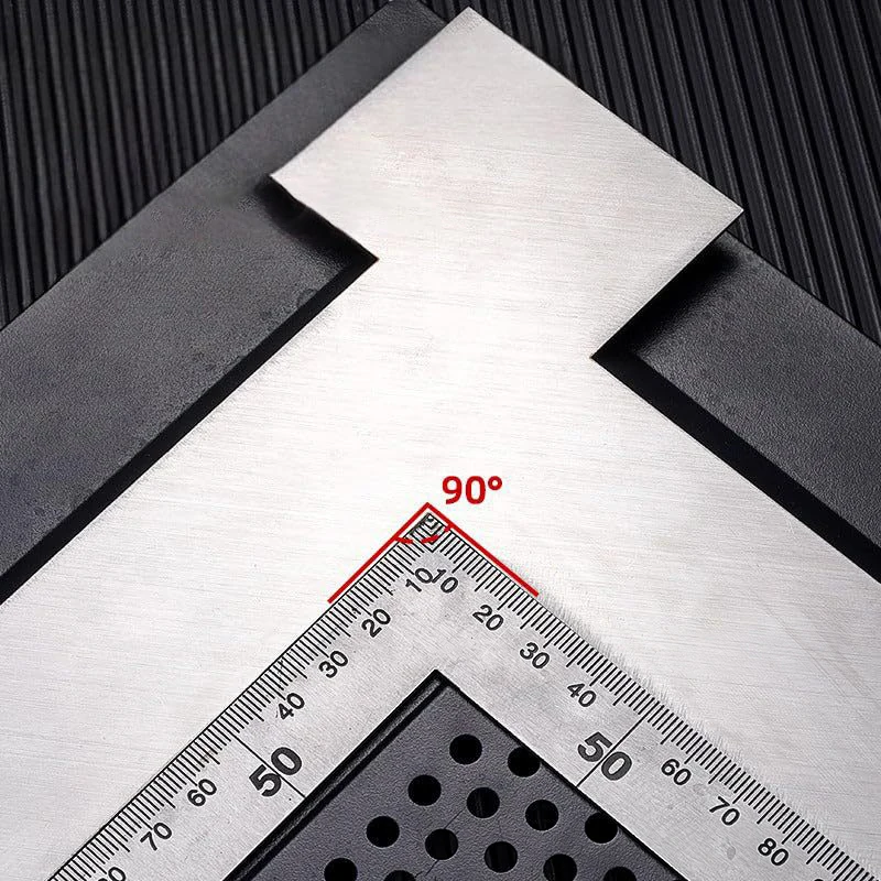 90 ° Dispositivo di livellamento ad angolo retto Strumento ad angolo retto calibrato in acciaio inossidabile Livello angolare preciso Raschiando il bordo Disegna la parte di misurazione