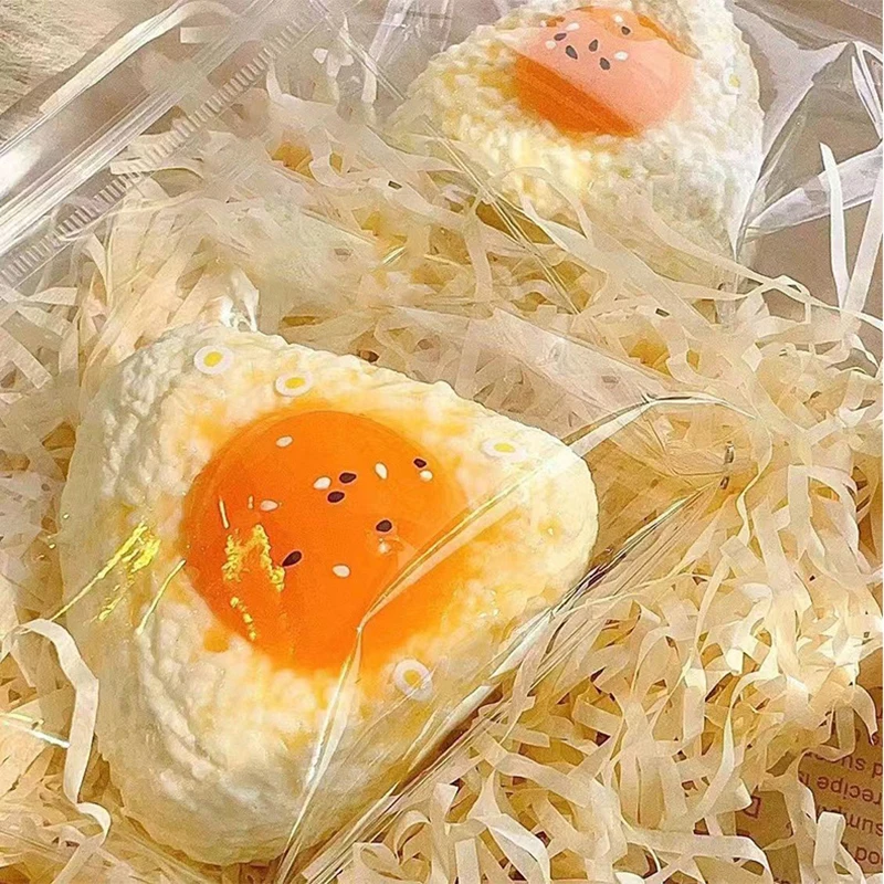 Juguete Antiestrés de Silicona Hecho a Mano, Simulación de Huevo de Arroz Mochi Taba, Creativo, con Rebote, Lindo y Blandito
