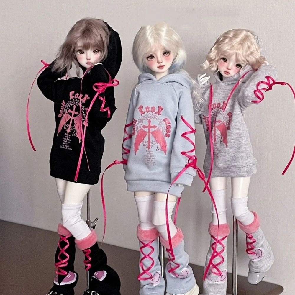 bjd doll clothes fit into 1/4 size Healing Heart hoodie set 3 colors into doll accessories