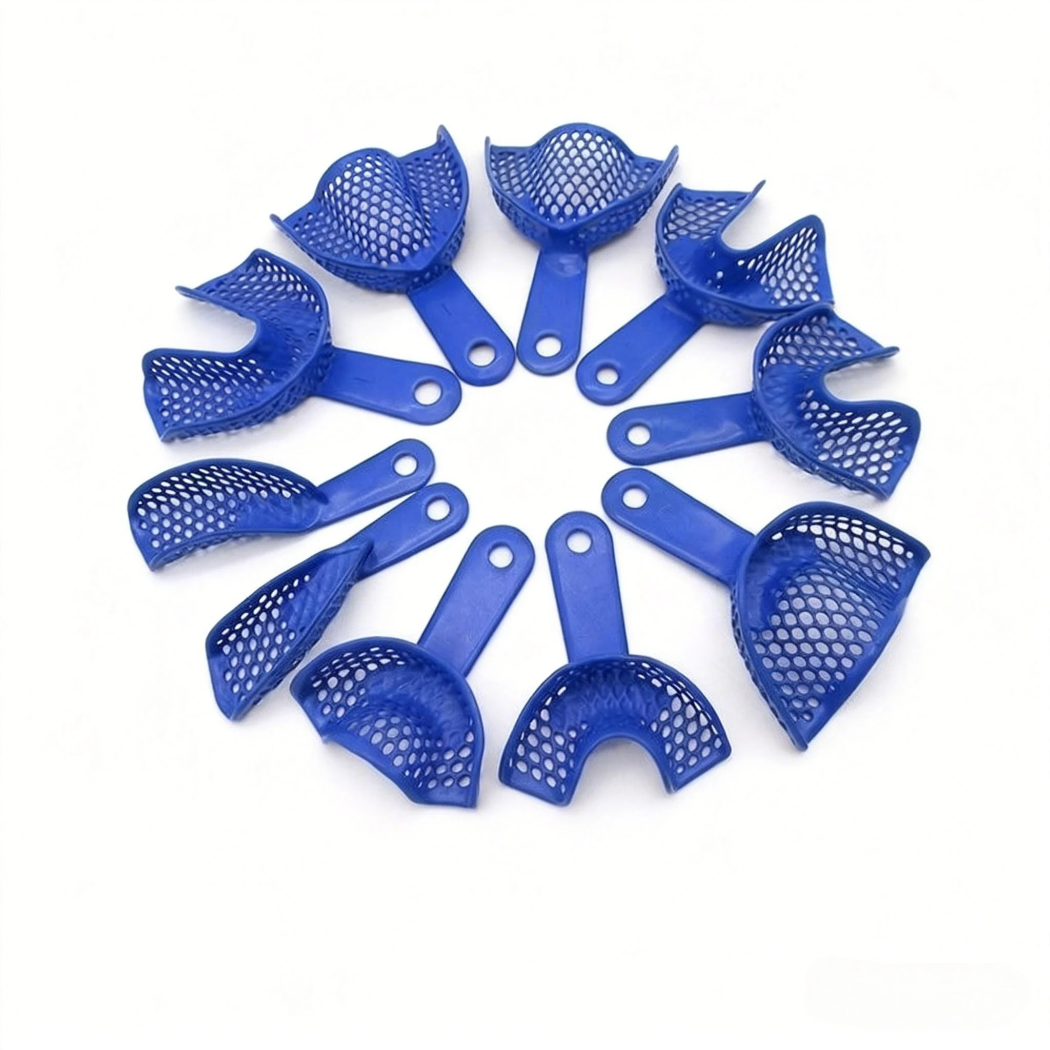 

2 Sets Reusable Dental Impression Trays, Sturdy Steel Reinforced, Autoclavable, Essential for Dentist, Lab, Teeth Model Making