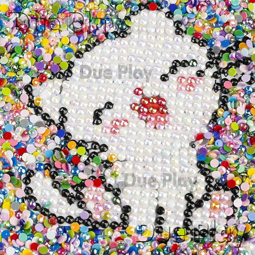 Resin-Foto-Diamantmalerei-Druck mit farbigen Leinwandrändern, Symbolaufkleber, FD AB Kristall, vollflächig, 5D DIY, individuelle Dekoration – Detail 8