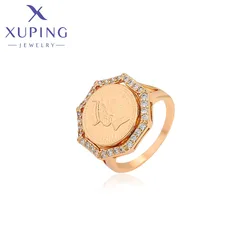 Xuping Jewelry Fashion Hot Selling European Uunique Copper Alloy Metal Gold Color Rings for Women Men Party Gift 13393