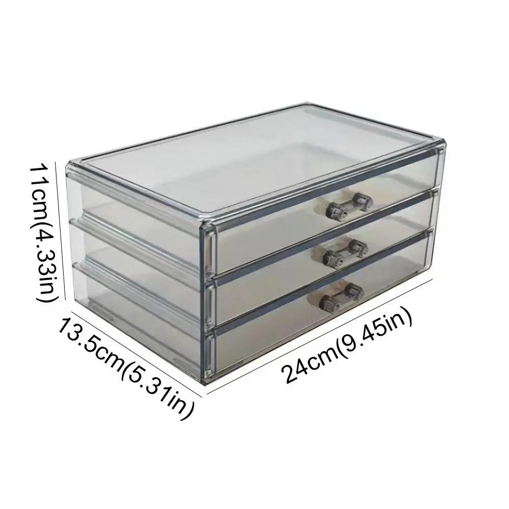 3Layer Desk Pen Holder Transparent Acrylic Pencil Storage Box Display Clear Stationery Organizer Cosmetic Organizer
